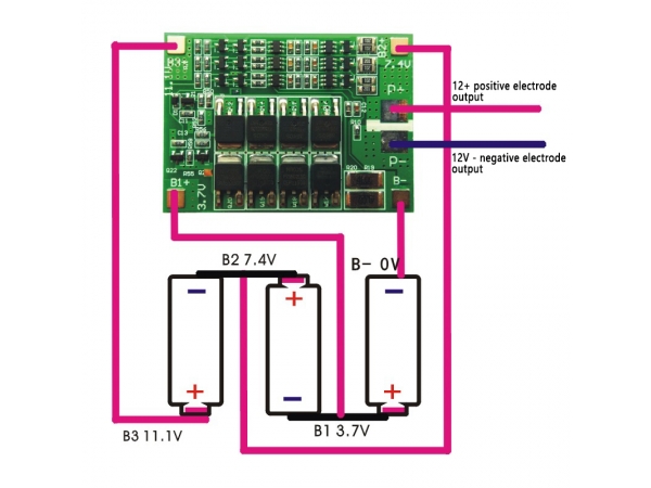 3s 40a Bms 11.1v 12.6v 18650 Lithium Battery Protection Board With 100ma Balancing Feature