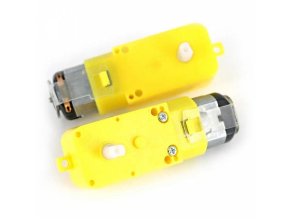 Yellow DC Car Motor With GearBox