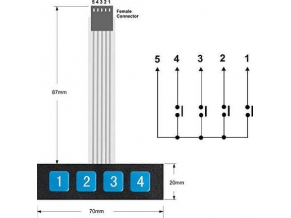 Keypad Single 4Ã—1 Numpad