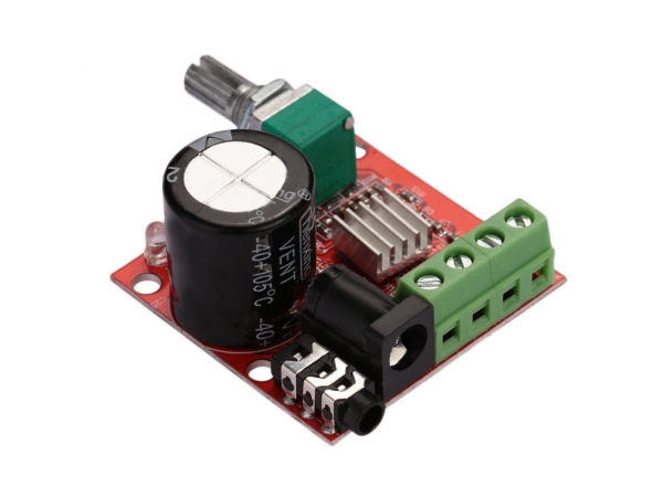 Audio amplifier module 2x15W 12V PAM8610 with connectors and volume control