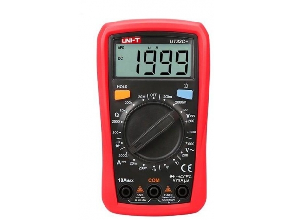 UNI-T UT33C+ LCD DIGITAL MULTIMETER HANDHELD AC DC OHM VOLT METER TEMP TESTER