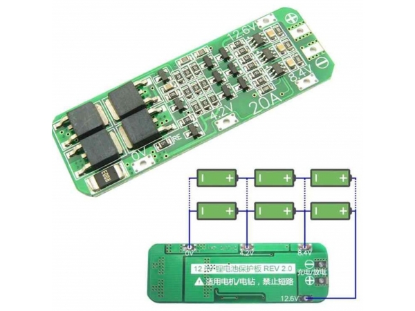 3S 20A BMS Module For Lithium Batteries