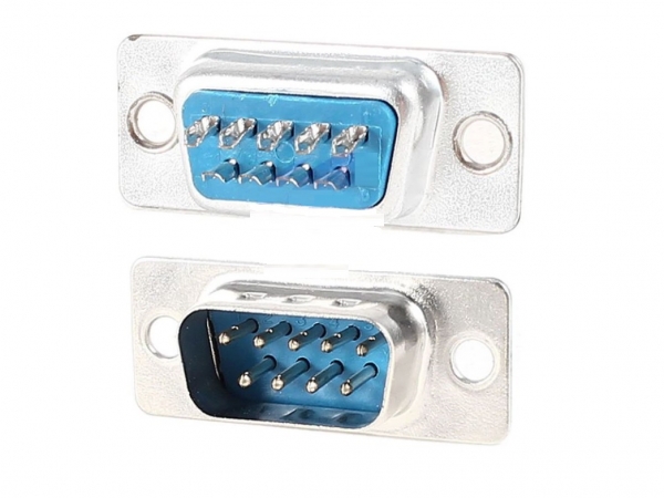 DB9 Male Connector for Cable Assembly - Blue