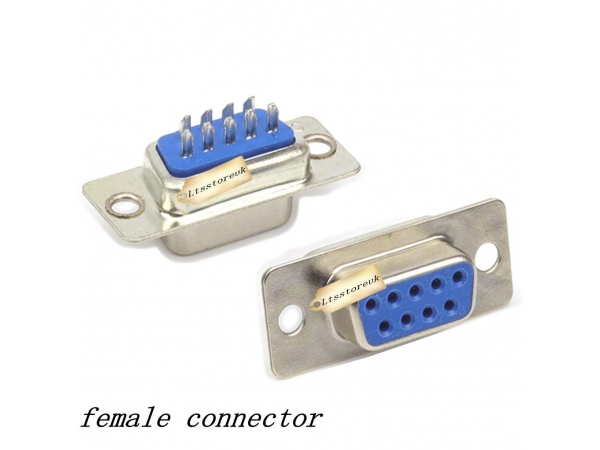 DB9 Female Connector for Cable Assembly - Blue